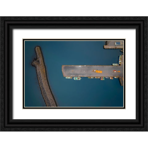 Port Black Ornate Wood Framed Art Print with Double Matting by Kravanja, Jure