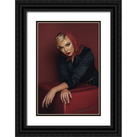 Red Scarf! Black Ornate Wood Framed Art Print with Double Matting by Behzadi Boroujeni, Amir