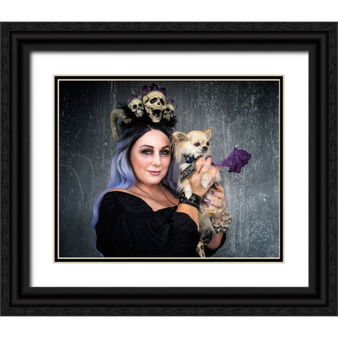 Beware Of The Dragon Black Ornate Wood Framed Art Print with Double Matting by Springgay, Daniel