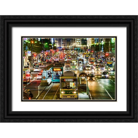 The Hiroshima In Japan Black Ornate Wood Framed Art Print with Double Matting by Hazuki, Jun