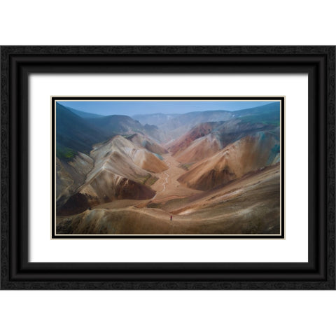 Valley Of Painted Hills Black Ornate Wood Framed Art Print with Double Matting by De La, Javier