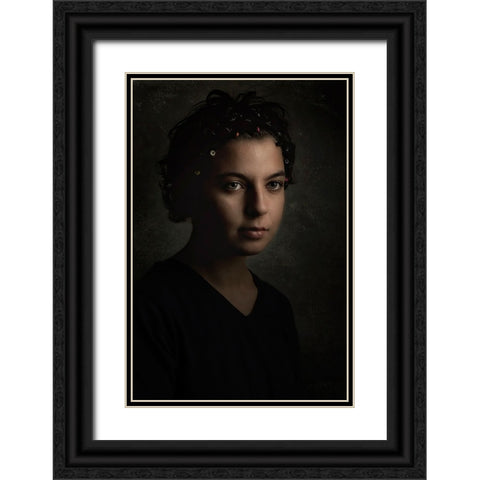 In Dim Light Black Ornate Wood Framed Art Print with Double Matting by Kiral, Cicek