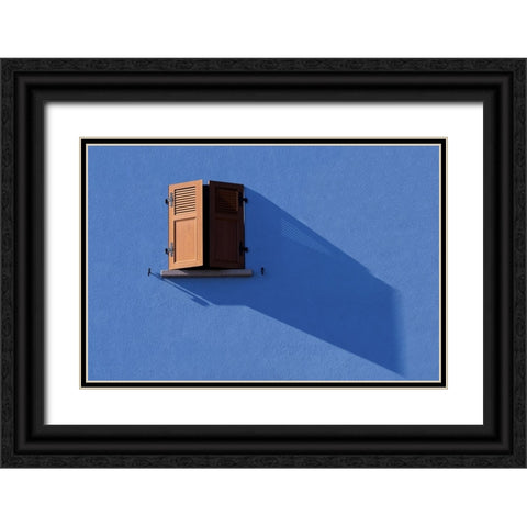 Long Shadow Black Ornate Wood Framed Art Print with Double Matting by Marcel, Streiff