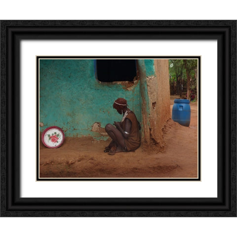 Way Of Life Black Ornate Wood Framed Art Print with Double Matting by Lam, Ilana