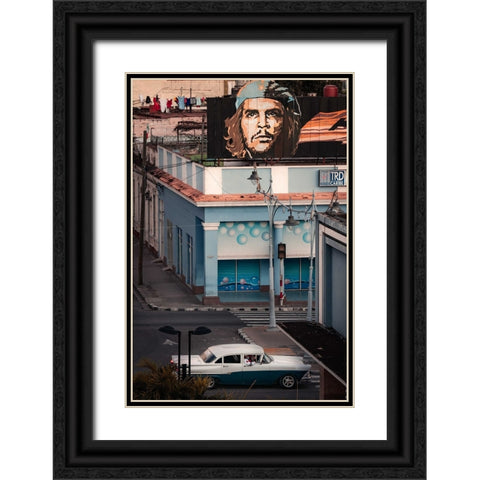 Che Black Ornate Wood Framed Art Print with Double Matting by Bauer, Andreas