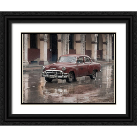 DrIVing By Rain Black Ornate Wood Framed Art Print with Double Matting by Bauer, Andreas