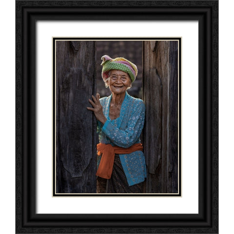 Dadong Wayan Black Ornate Wood Framed Art Print with Double Matting by Mikael, Fira