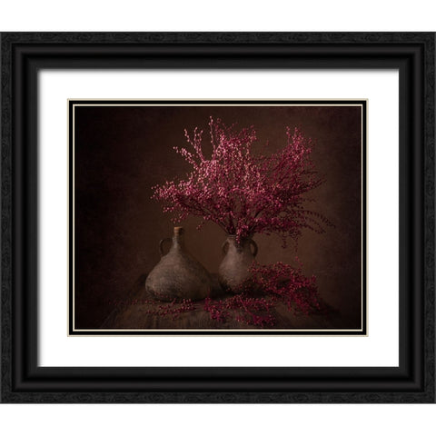 Purple Black Ornate Wood Framed Art Print with Double Matting by Perfoncio, Margareth