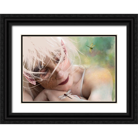 Sen Elfa... Black Ornate Wood Framed Art Print with Double Matting by Calkosinska-Kajzer, Ewa