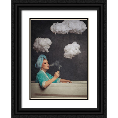 Smoke Out Black Ornate Wood Framed Art Print with Double Matting by Abdillah, Djayent