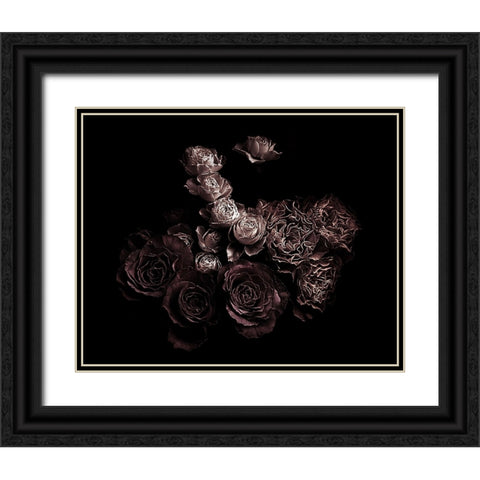 Roses Black Ornate Wood Framed Art Print with Double Matting by Julie, Angel