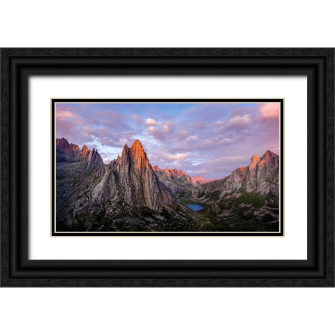 The First Light Black Ornate Wood Framed Art Print with Double Matting by Yu Wu, Irene
