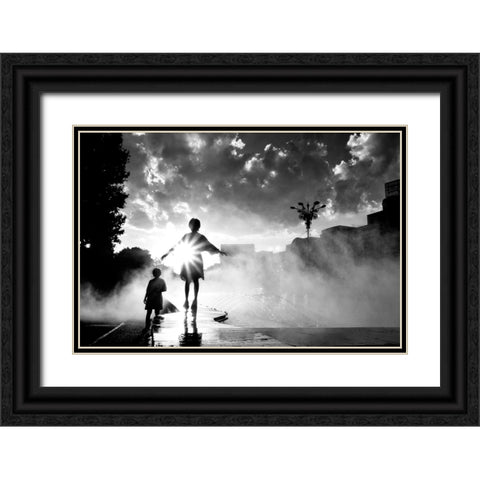 I Play With The Sun Black Ornate Wood Framed Art Print with Double Matting by Dinca, Silvia