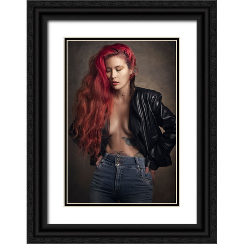 Stronger Than Ever Black Ornate Wood Framed Art Print with Double Matting by Tejada, Cesar