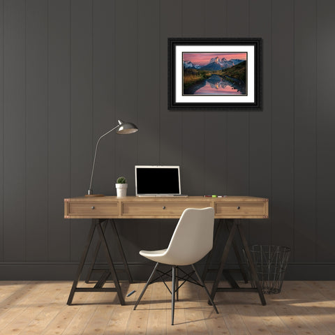 Cuernos Del Paine Sunrise Black Ornate Wood Framed Art Print with Double Matting by Jin, Jie