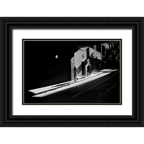 Shadow Of City Life Black Ornate Wood Framed Art Print with Double Matting by Li Wp, Allan