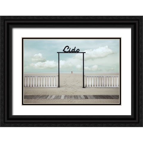 Lido Black Ornate Wood Framed Art Print with Double Matting by Claes, Gilbert
