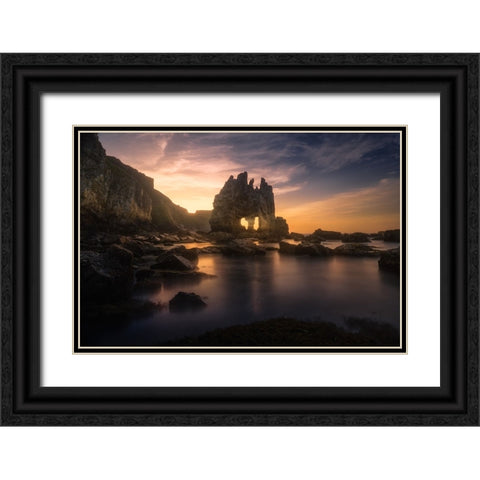 The Mask Black Ornate Wood Framed Art Print with Double Matting by Mathur, Sandeep