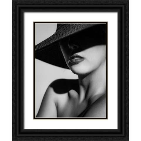 Hat And Shadow Black Ornate Wood Framed Art Print with Double Matting by Stampfli, Craig