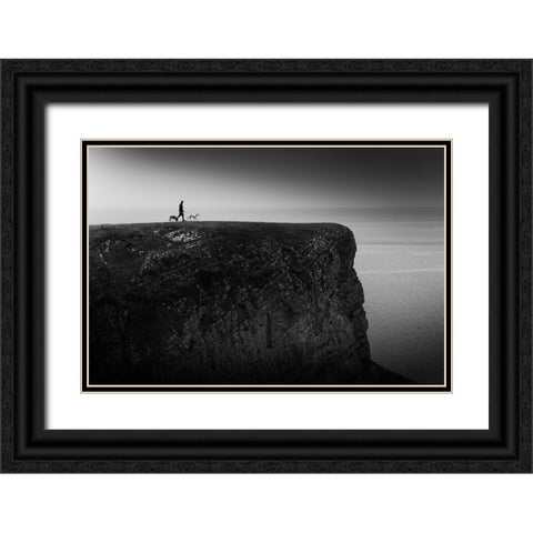 Over The Moor .. Black Ornate Wood Framed Art Print with Double Matting by Vanzan, Erminio