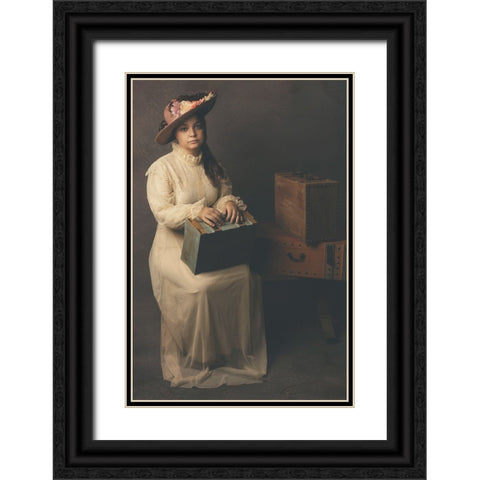 Time Travel Black Ornate Wood Framed Art Print with Double Matting by Kiral, Cicek