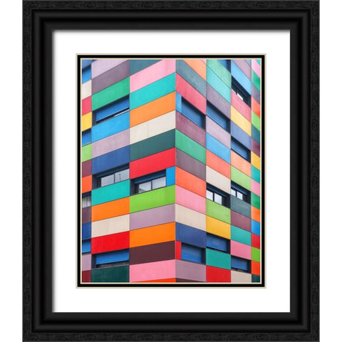 Color Palette Black Ornate Wood Framed Art Print with Double Matting by Cedron, Mabel