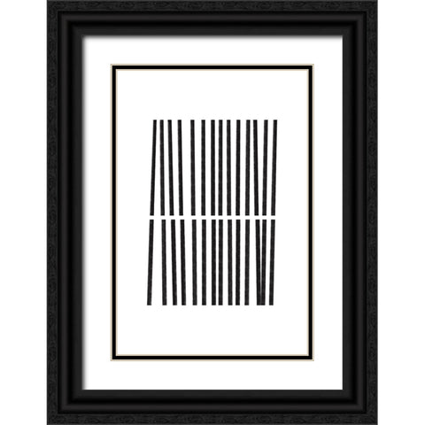 Calming Lines No 2 Black Ornate Wood Framed Art Print with Double Matting by uplusmestudio