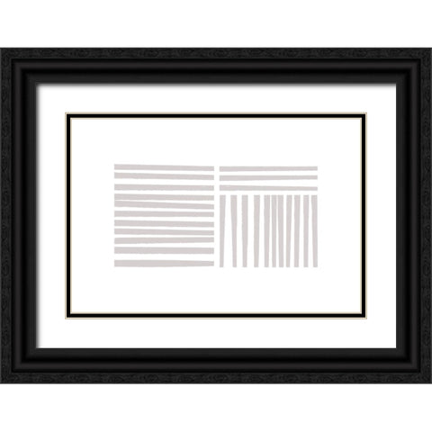 Calming Lines No 4 Black Ornate Wood Framed Art Print with Double Matting by uplusmestudio