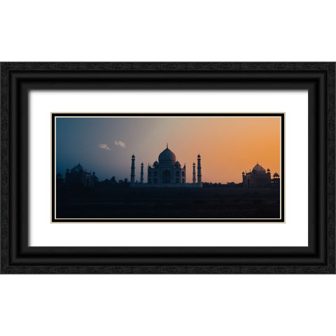 Sunset at Taj Black Ornate Wood Framed Art Print with Double Matting by Sharma, Abhinav