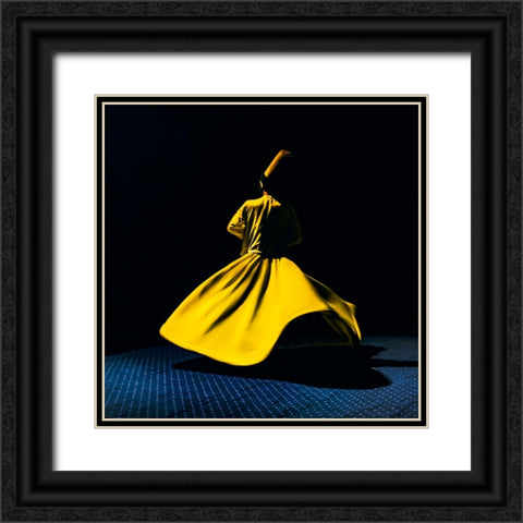 Yellow breaks darkness Black Ornate Wood Framed Art Print with Double Matting by Ragab, Hesham
