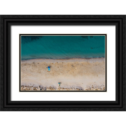 a day at the beach Black Ornate Wood Framed Art Print with Double Matting by Chiriaco, Carmine