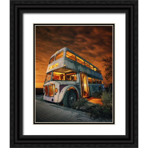 Bus to hell Black Ornate Wood Framed Art Print with Double Matting by Rodriguez de, Enrique