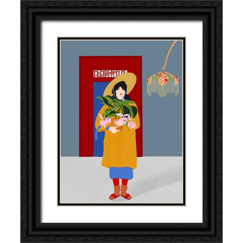 Las flores Black Ornate Wood Framed Art Print with Double Matting by de Jai, Jota