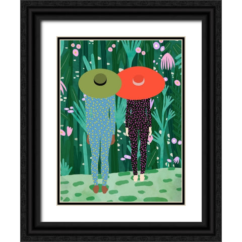 Jungle Pijamas Black Ornate Wood Framed Art Print with Double Matting by de Jai, Jota