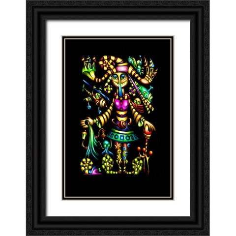 Miss alluring-strange conversation Black Ornate Wood Framed Art Print with Double Matting by Kulik, Rafal