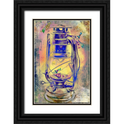 The lamp and her dream Black Ornate Wood Framed Art Print with Double Matting by Kulik, Rafal