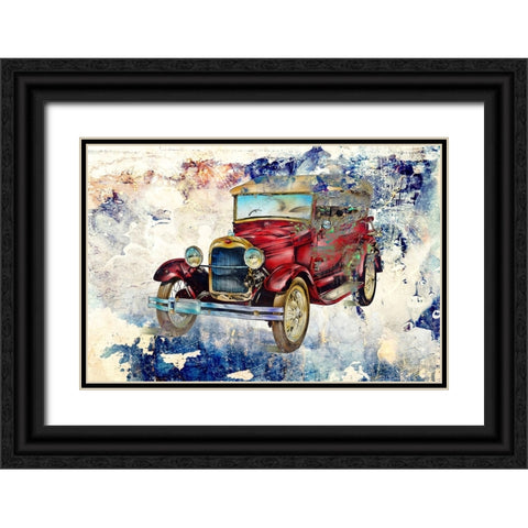 Vintage car 2 Black Ornate Wood Framed Art Print with Double Matting by Kulik, Rafal
