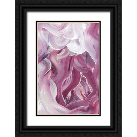 Abstract Confusion Black Ornate Wood Framed Art Print with Double Matting by uplusmestudio