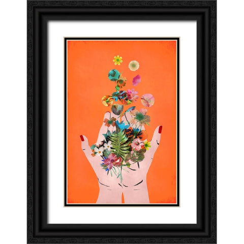 Frids Hands (Orange Version) Black Ornate Wood Framed Art Print with Double Matting by Treechild