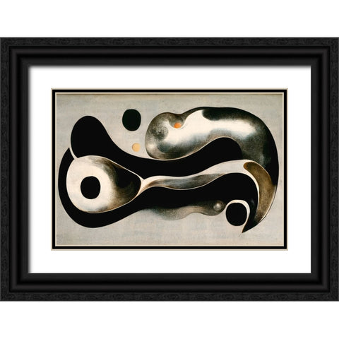 Melted Metal Black Ornate Wood Framed Art Print with Double Matting by Treechild