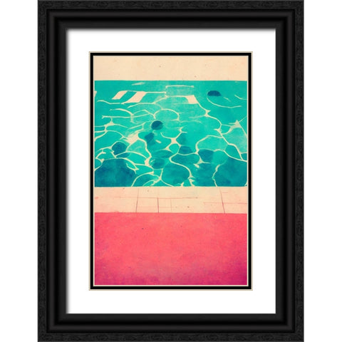 Swimming Pool Black Ornate Wood Framed Art Print with Double Matting by Treechild