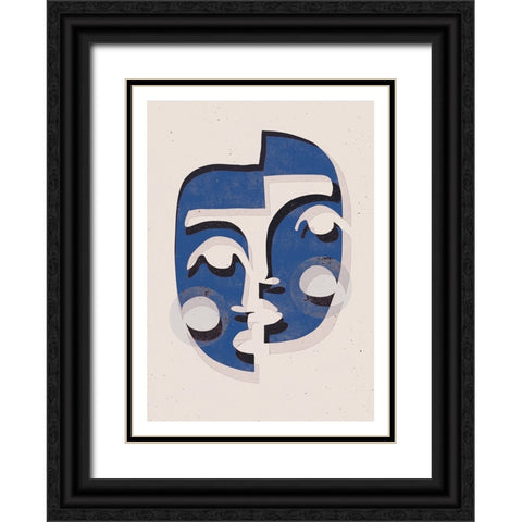 The Mask (Blue) Black Ornate Wood Framed Art Print with Double Matting by Treechild