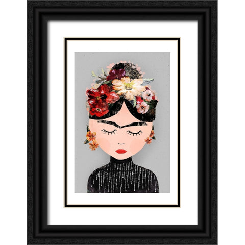 Frida (Special Edition) Black Ornate Wood Framed Art Print with Double Matting by Treechild
