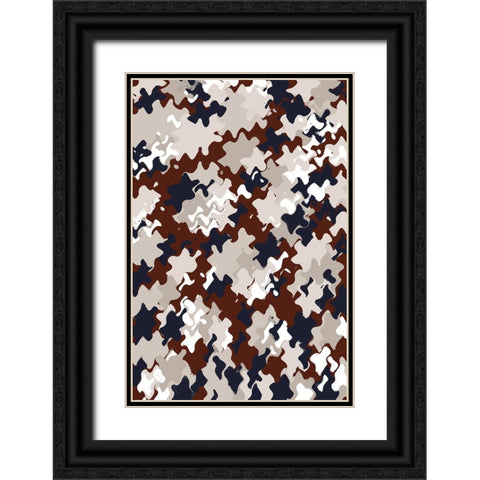 Liquid Berries Pattern Black Ornate Wood Framed Art Print with Double Matting by Treechild
