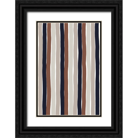 Gentle Color Stripes Black Ornate Wood Framed Art Print with Double Matting by Treechild
