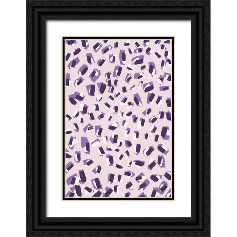 Little Purple Strokes Black Ornate Wood Framed Art Print with Double Matting by Treechild