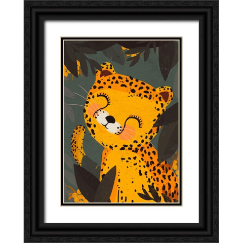 Little Leo Black Ornate Wood Framed Art Print with Double Matting by Treechild