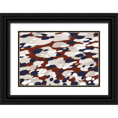 Berry Pattern Square Black Ornate Wood Framed Art Print with Double Matting by Treechild