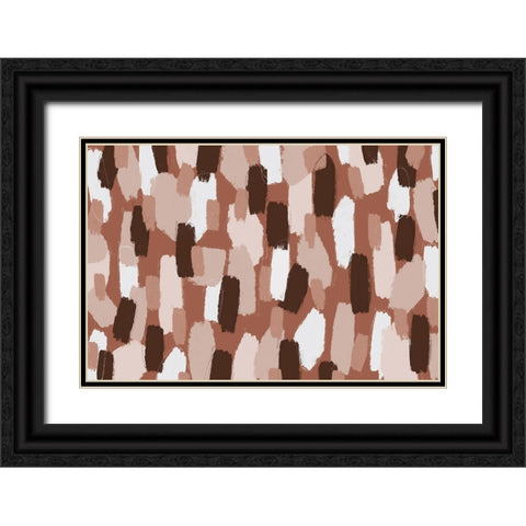 Pastel Brush Strokes Pattern Square Black Ornate Wood Framed Art Print with Double Matting by Treechild