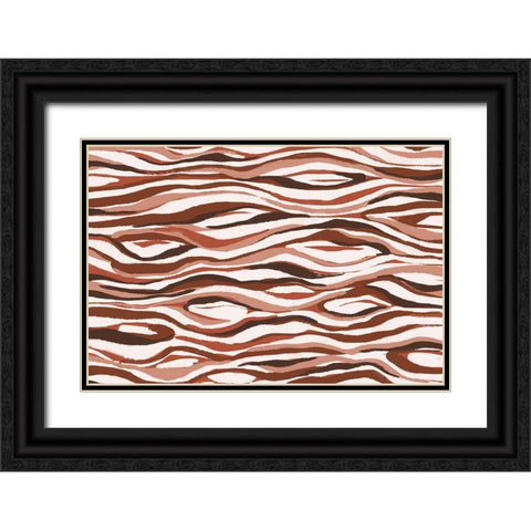 Abstract Pastel Tree Bark Pattern Black Ornate Wood Framed Art Print with Double Matting by Treechild